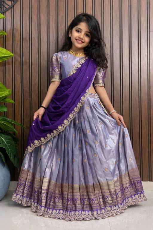 kids lehenga choli simmer silk Purple Wholesale lehenga choli suppliers in India